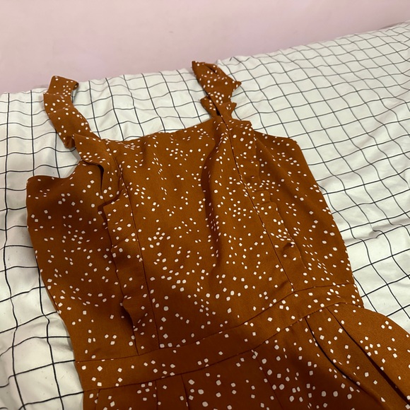 Monk & Lou Rust Orange/Brown Sleeveless Romper - Picture 2 of 4